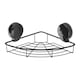 image 6 of Showerdrape Suctionloc Black Suction Wall Mounted Corner Basket with Mounting Discs | Black | 1