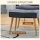 image 4 of HOMCOM Button Tufted Armchair with Footstool and Gold Tone Steel Legs Dark Grey
