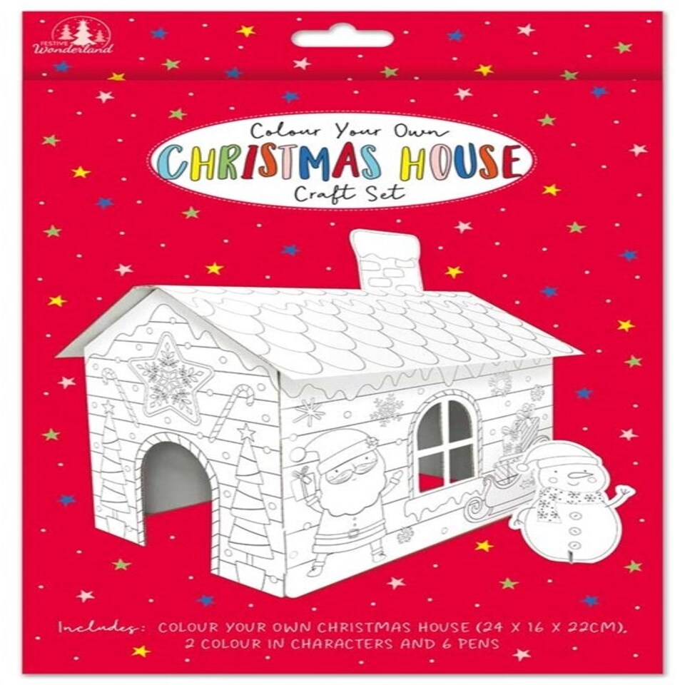 image 1 of Colour Your Own Christmas House Craft Activity Set