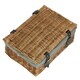 image 3 of 35cm Double Steamed Wicker Picnic Basket with Lining Grey | Grey | One Size
