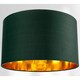 image 2 of Contemporary Green Cotton 14" Table/Pendant Lamp Shade with Shiny Copper Inner | Green | Forest Green | 1