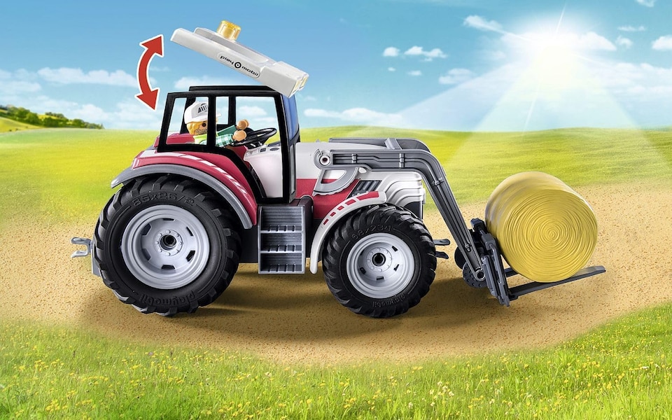 image 1 of Large Tractor with Hay Bales