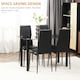 image 5 of HOMCOM Dining Table Set for 4, Kitchen Table and Chairs w/ Padded Seat Black