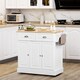 image 2 of HOMCOM Kitchen Storage Trolley with Adjustable Shelf, Rolling Kitchen Island with Drawers and Cabinets, 110 x 45 x 91cm, White