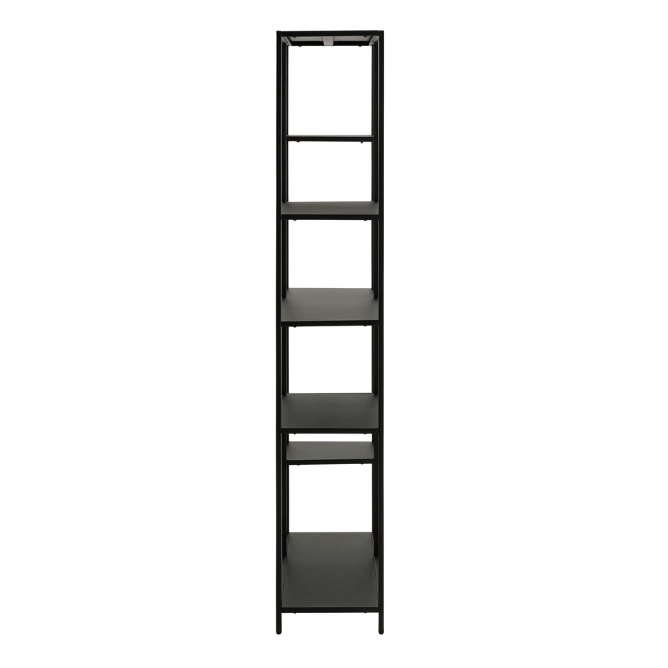 image 1 of Newcastle Asymmetrical Bookcase with 6 Shelves in Matt Black