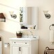 image 2 of kleankin Wall Mount Medicine Cabinet with Mirror and Adjustable Shelf, White White