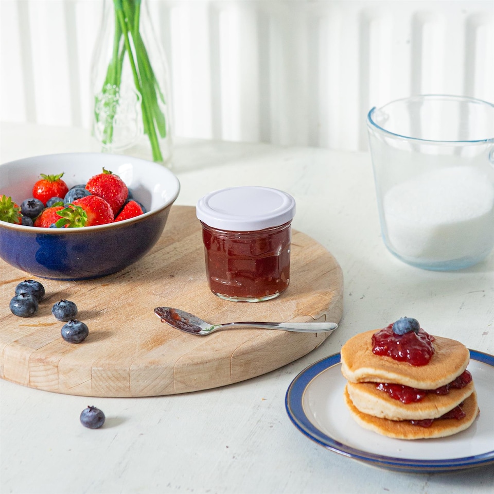 image 1 of Argon Tableware Glass Jam Jars with Lids - 150ml - Pack of 6