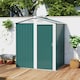 image 9 of Outsunny 5ft x 4ft Garden Shed, Metal Tool Storage Shed with Sliding Door, Sloped Roof and Foundation Kit for Garden, Patio, Green