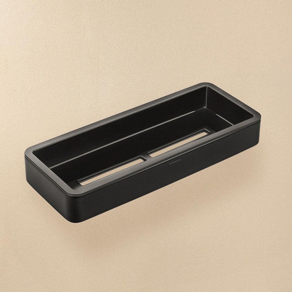 image 1 of COSMIC Bathroom Shelf Rectangular, 30 cm Black Matt Metal & plastic Wall-mounted