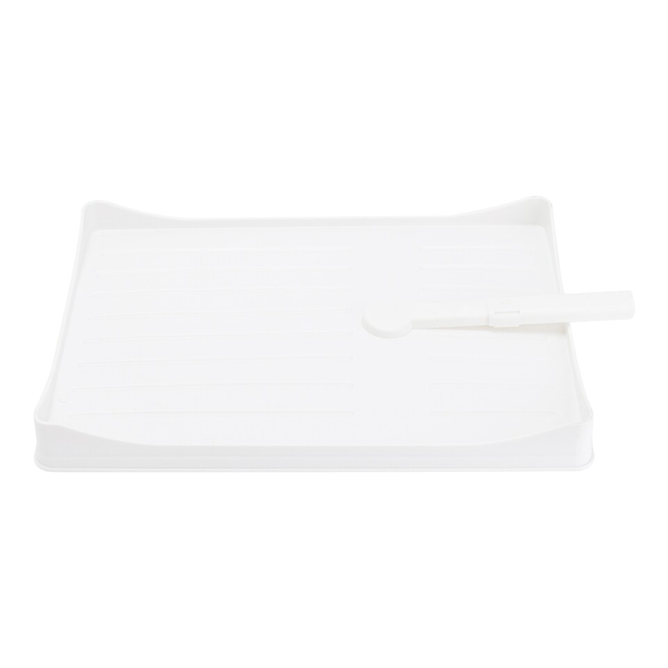 image 1 of Living and Home Steel Dish Rack with Utensil and Glass Holder - White | White