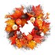 image 1 of Living and Home Autumnal Halloween Door Decorative Wreath Maple Pumpkin