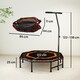image 3 of HOMCOM 48" Octagonal Mini Fitness Trampoline Rebounder Indoor Outdoor Foldable Mini Jumper with Adjustable Handle, Max Load 150 KG, Orange