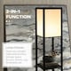 image 4 of HOMCOM Shelf Floor Lamp with Dual Light, for Living Room, Bedroom, Black