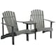 image 1 of Outsunny Wooden Outdoor Double Adirondack Chair w/ Center Table & Umbrella Hole