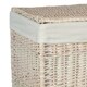 image 2 of Large Square White Wash Wicker Laundry Basket | White | White