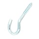 image 2 of Securit Zinc Plated Screw Hook (Pack Of 4) - Silver - 55mm