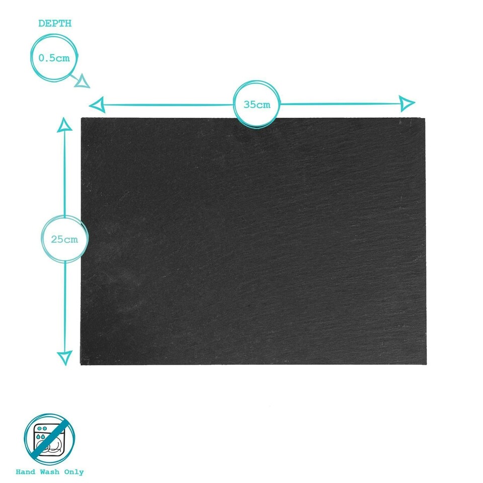 image 1 of Argon Tableware Linea Rectangle Slate Placemats - 35cm x 25cm - Pack of 24 Black