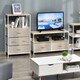 image 2 of HOMCOM 4 Drawer Storage Chest Unit Home Cabinet w  Shelves Home Living Room Bedroom Entryway Living Furniture, Light Grey