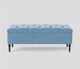 image 1 of 120cm Swiss Chesterfield Ottoman Storage Bench- Plush Velvet Shoe Bench - Duck Egg Upholstery Footstool with Storage