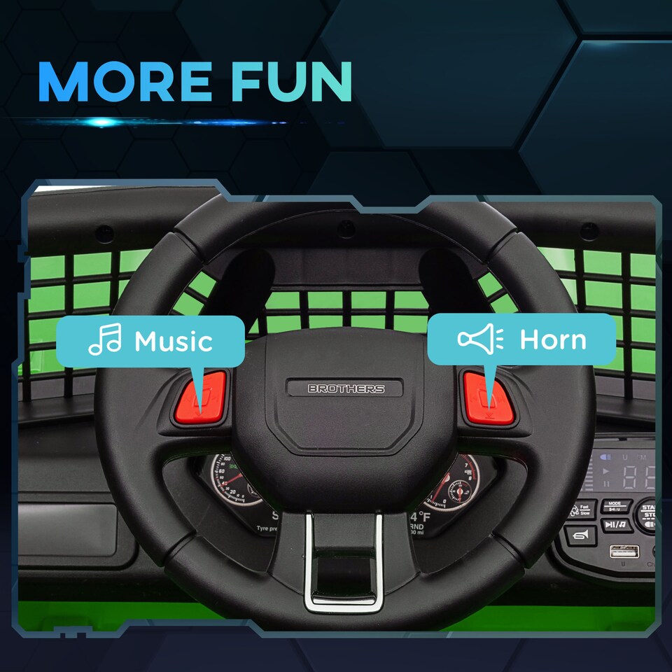 image 1 of AIYAPLAY Electric Car for Kids, 12V Kids Ride On Car with 4 Spring Suspension Wheels, Parental Remote Control, Music Horn LED Lights, Green