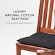 image 2 of Homescapes 6 x Seat Pads Luxury Cotton Indoor Outdoor Garden Dining Cushion | Black | 40 x 40 cm | 6