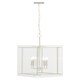 image 3 of Interiors by Premier Four Bulb Pendant Light, Industrial Style Nickel Finish Ceiling Light, Rectangular Pendant With Glass Shade