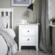 image 1 of Karlstad Bedside Table with 2 Drawers | White