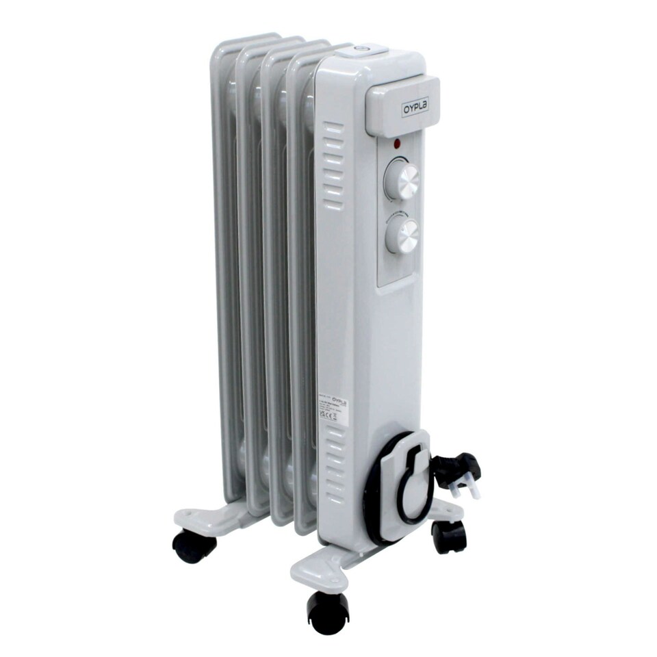 image 1 of Oypla Electrical 1000W 5 Fin Portable Oil Filled Radiator Electric Heater