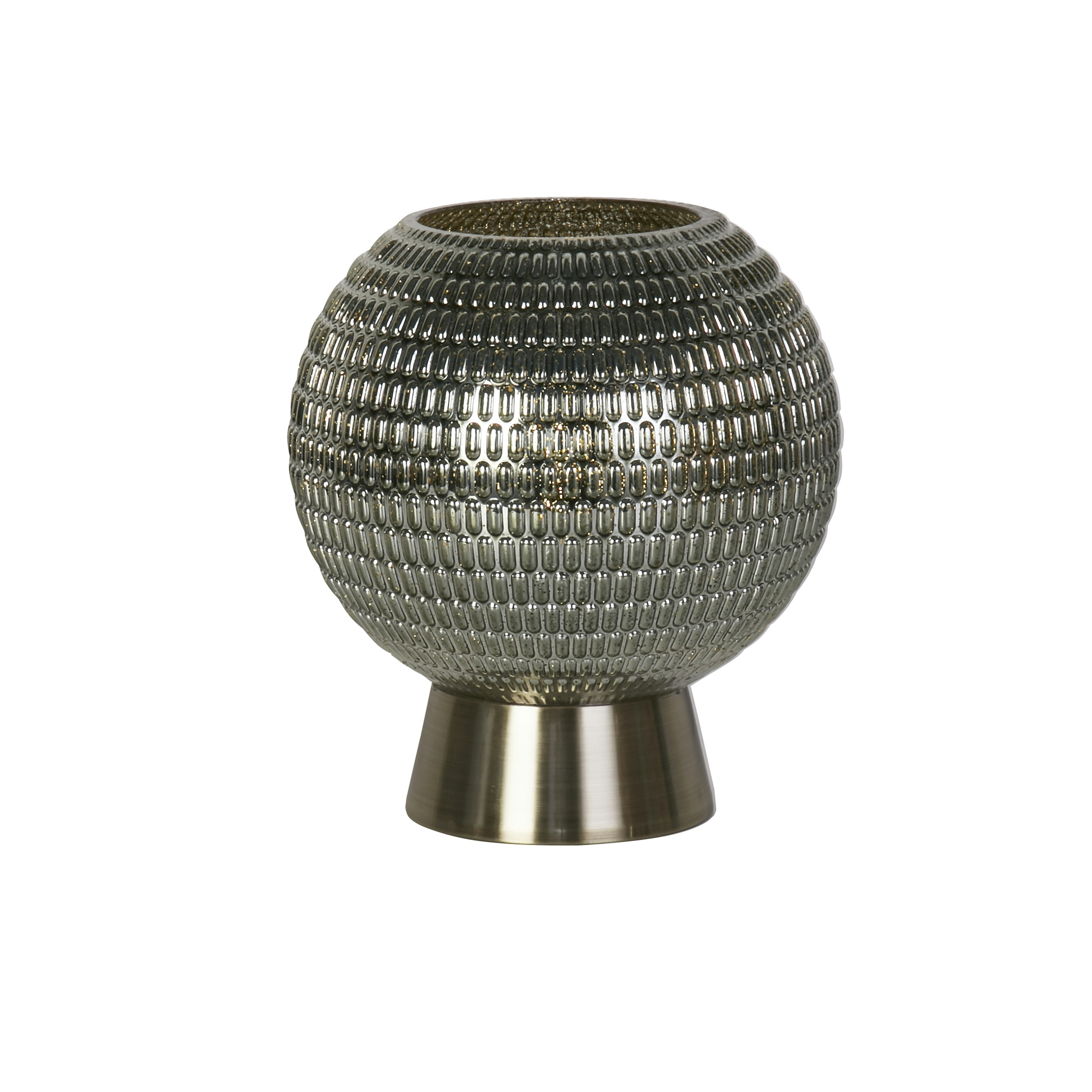Lighting Collection Battery Powered Glass Lamp Amber Table Lamp in Green