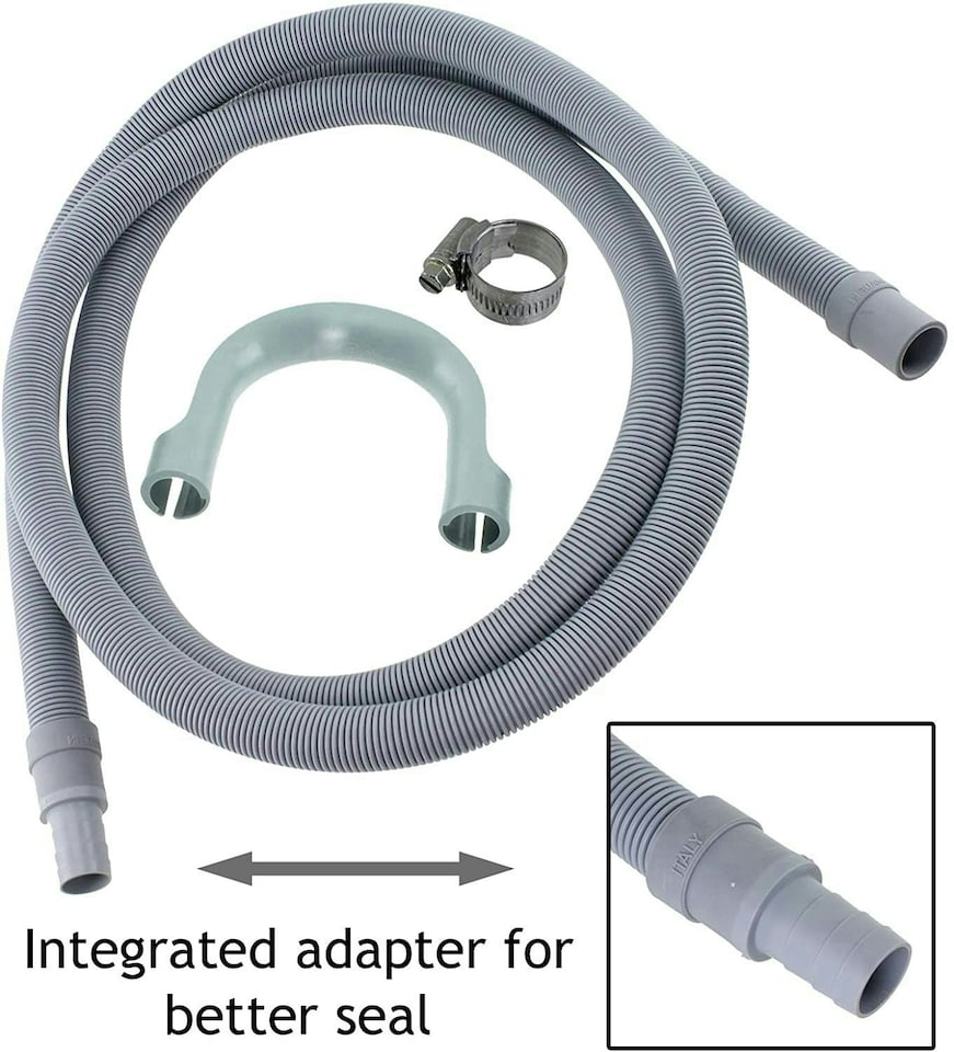 image 1 of SPARES2GO Fill Hose + Drain Extension Kit for Washing Machine or Dishwasher (2.5m + 3.5m)