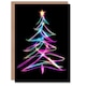 image 1 of Neon on Black Colourful Tree Light Painting Blank For Him Or Her Art Christmas Card