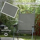image 4 of Outsunny Folding Chairs Set, Breathable Mesh Fabric Seat, Dark Grey