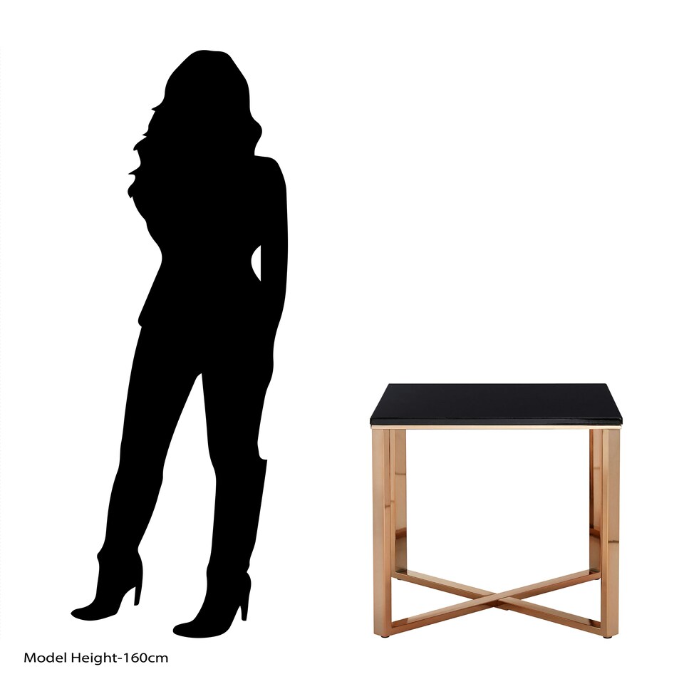 image 1 of Square Black Faux Marble End Table,Gold Toned Bedside Table With Metal Legs, Accent Table For Practical Use