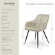 image 6 of Chair Marilyn - velvet look, quilted, continuous backrest, slim steel legs - Set of 2 Cream | Cream/Black
