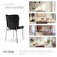 image 7 of Dining Chair Tessa - ergonomic high backrest, slim steel legs, soft fabric - Set of 2 Black | Woven Fabric Black/Black