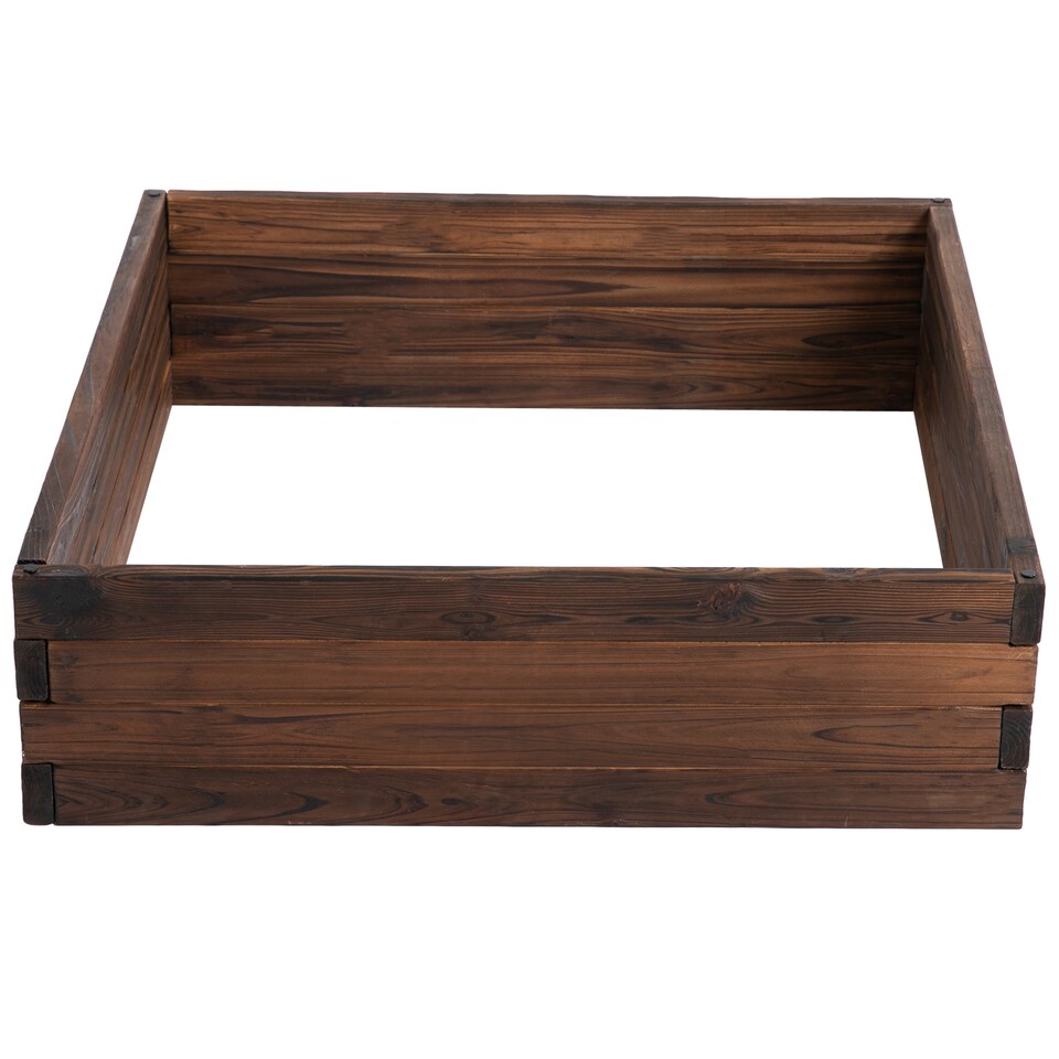 image 1 of Outsunny Wooden Raised Garden Bed Planter Grow Containers Flower Pot 80 x 80cm
