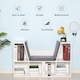 image 6 of HOMCOM Bookcase Storage Shelf with Cushioned Reading Seat, Cube Bookshelf Organizer for Bedroom Living Room, White