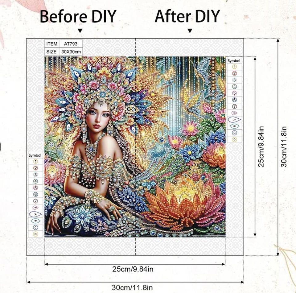 image 1 of Thai Lady with Lotus Flower Diamond Painting Kit