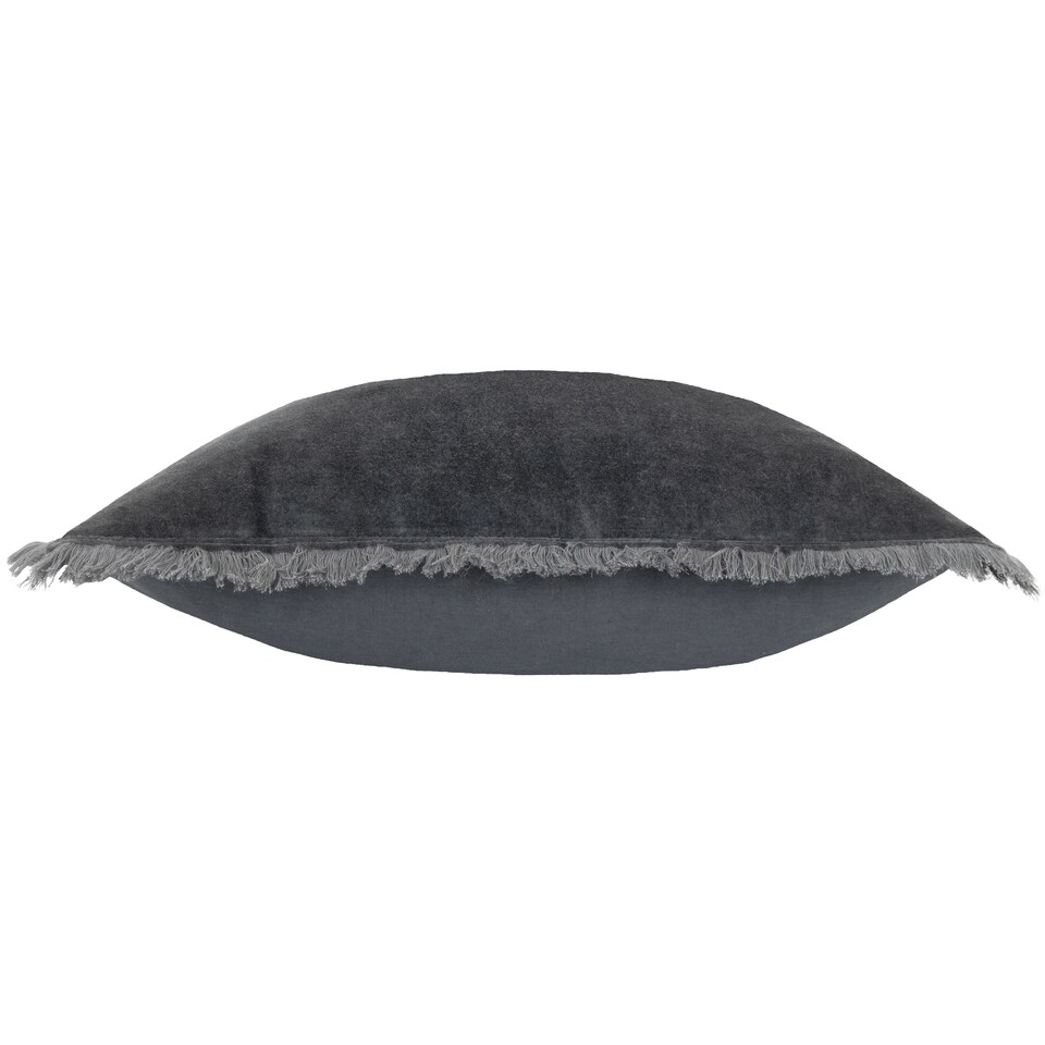 image 1 of Yard Jaye Cotton Velvet Cushion, Slate, 45 x 45cm