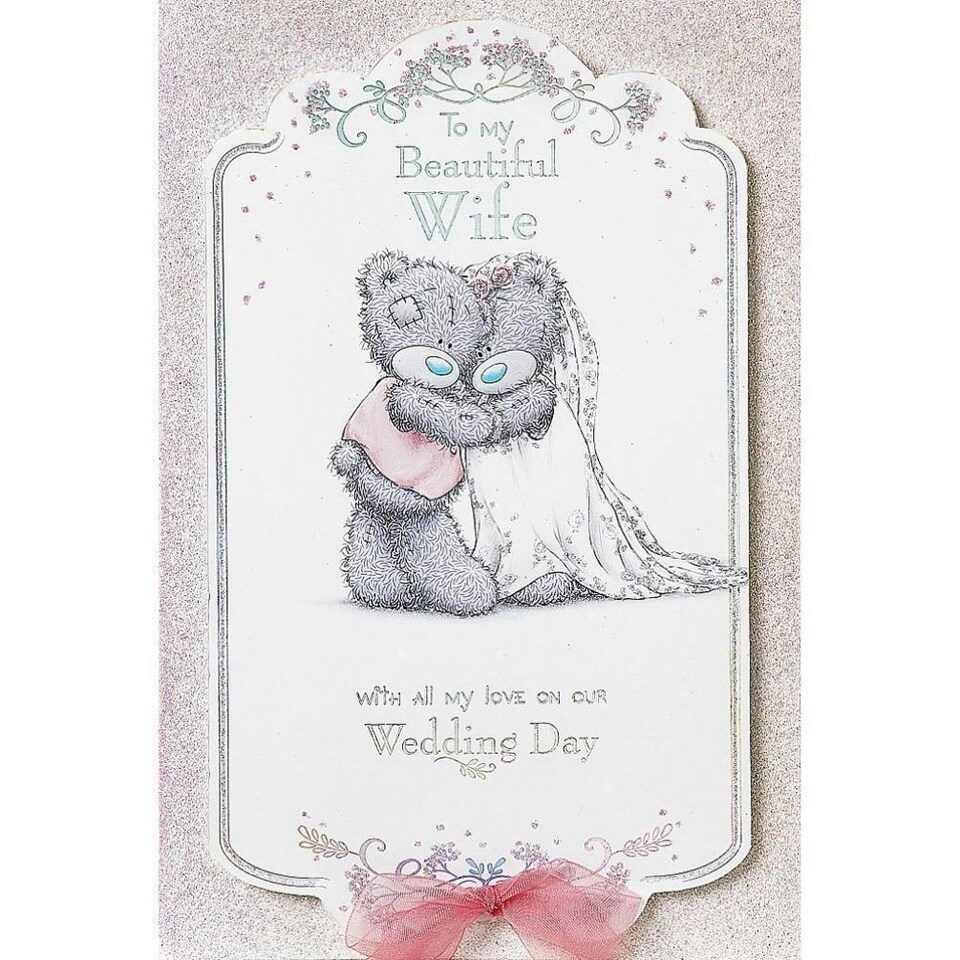 image 1 of Wife Wedding Cute Me to You Tatty Teddy Couple Greetings Card