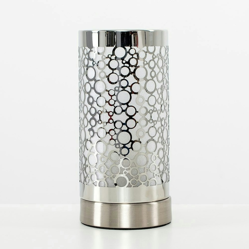 image 1 of ValueLights Cadena Silver Table Lamp Touch On/Off Dimmable