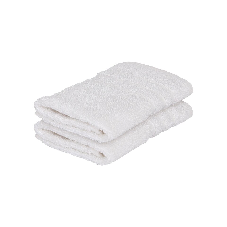 image 1 of Nicola Spring Cotton Wash Cloths - 30cm x 30cm - White - Pack of 2