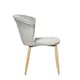 image 3 of Set of 2 Elsa Velvet Dining Chairs with Wooden Legs, Curved Back & Comfortable Seating | Grey