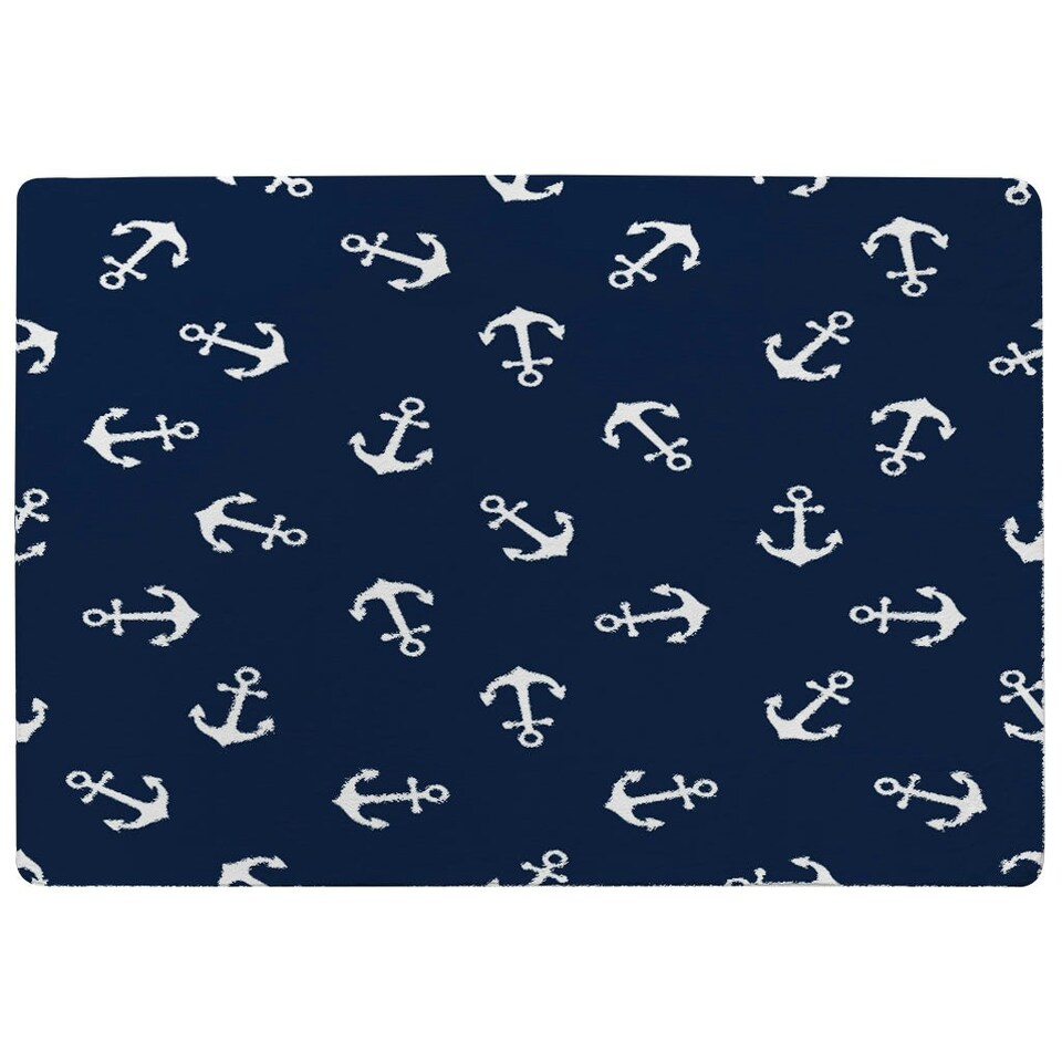 image 1 of Anchors on Navy Background (Rug) | Blue | M