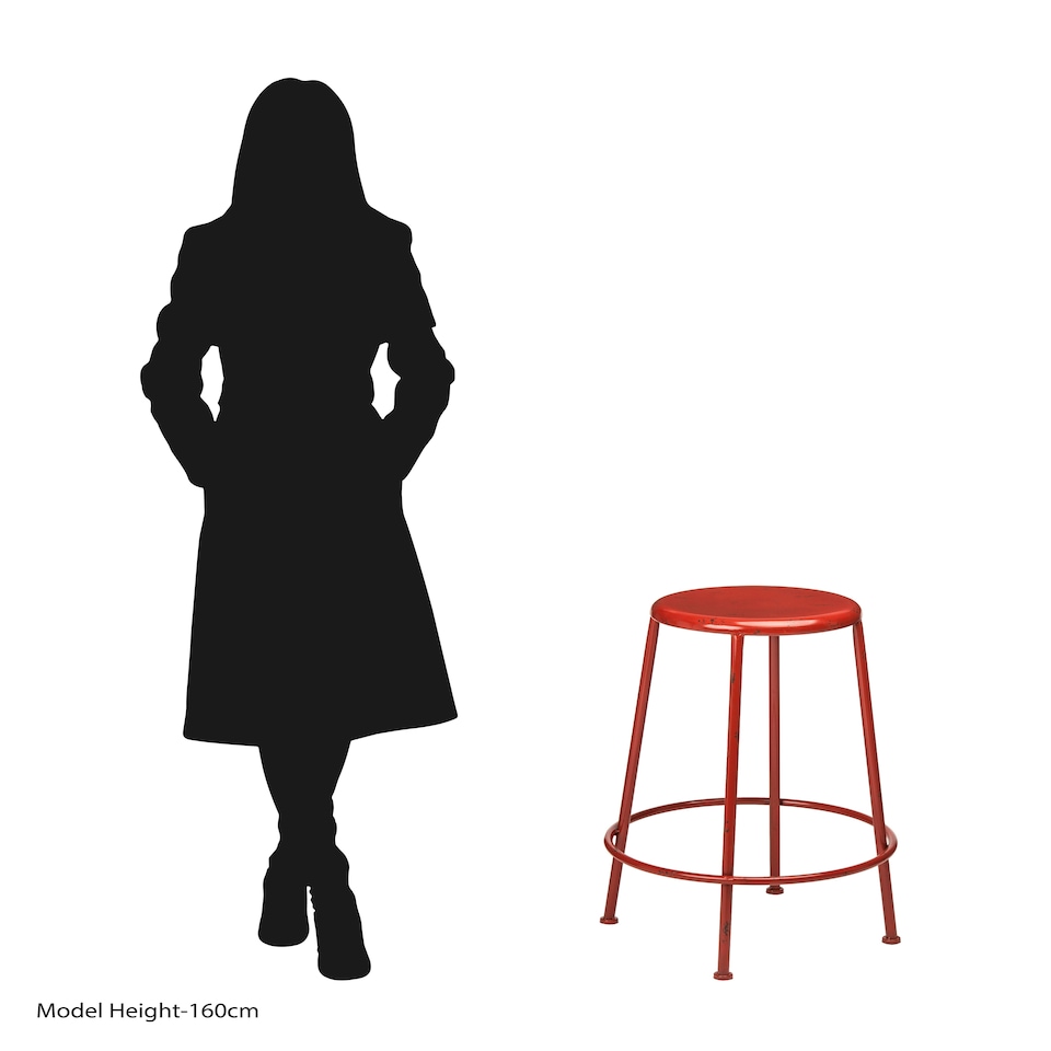 image 1 of Interiors by Premier Artisan Red Metal Bar Stool