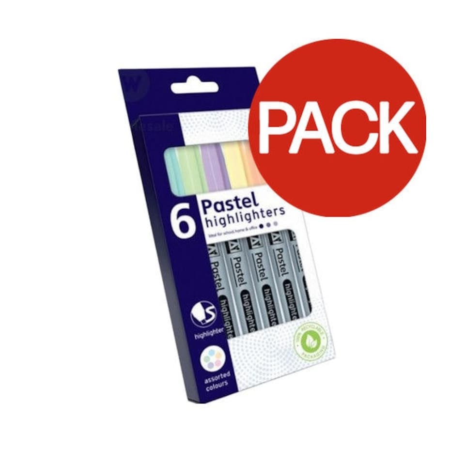 Anker Pastel Highlighter (Pack of 6) - Multicoloured - One Size