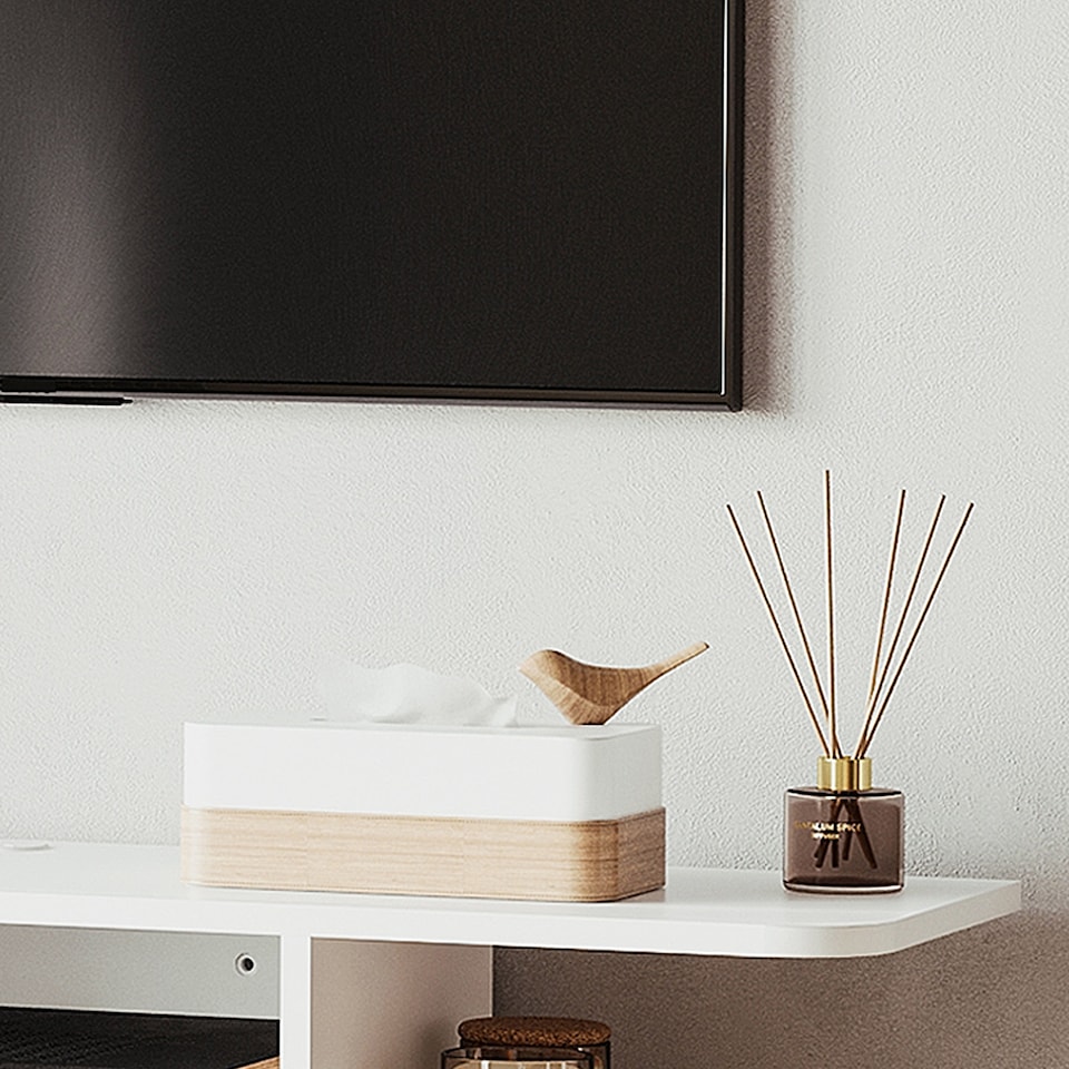 image 1 of HOMCOM Floating TV Unit Stand for TVs up to 40 , Wall Mounted Media Console with Storage Shelf, Entertainment Center, White