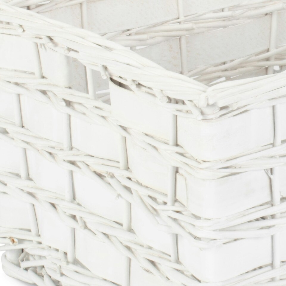 image 1 of Unlined White Scandi Storage Basket White | White | S
