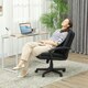 image 2 of HOMCOM Swivel Executive Office Chair Mid Back Chair w/ Arm, Black Black