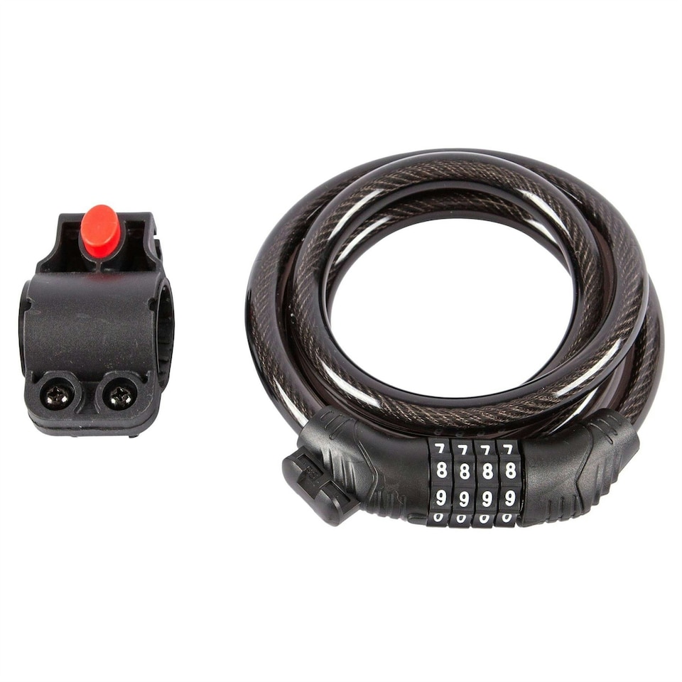 image 1 of Blackspur Combination Cable Lock & Bracket - 1.2m - Black Black